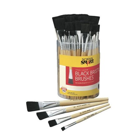 SCHOOL SMART BRUSH BLACK BRISTLE LONG HANDLE SET OF 72 - PK 402746